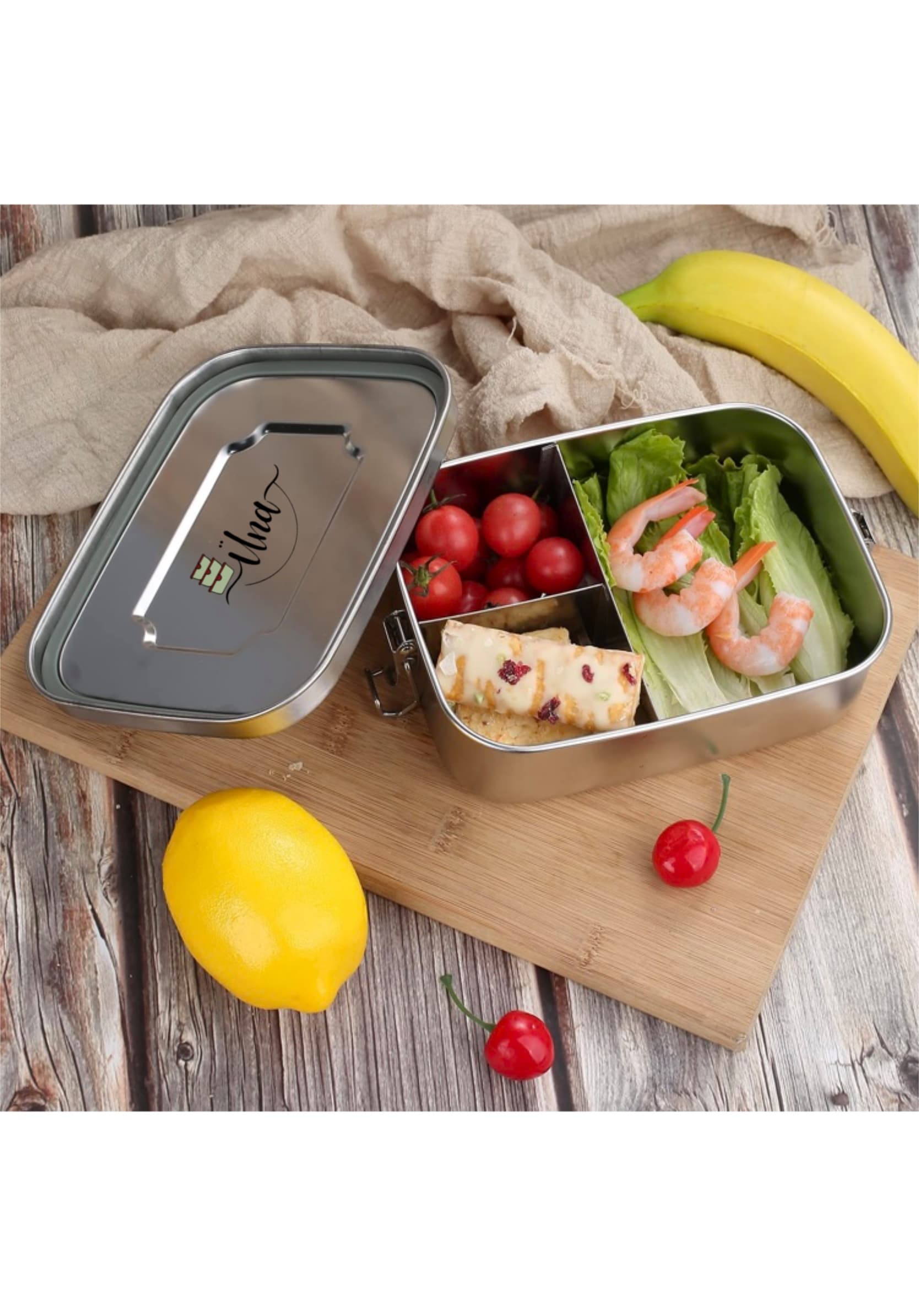 Afranti Stainless Steel Bento Lunch Box, Leak-Proof Bento Lunch Box for Kids