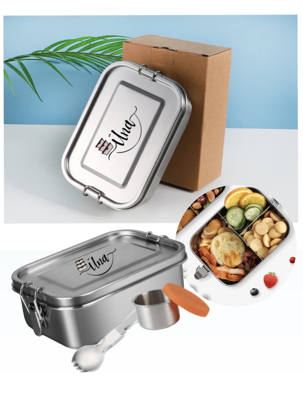 Original Omiebox Stainless Steel Insulated Lunch Box Partition Design  Packed Lunch Bento Box Then Carry Handle - Automation Modules - AliExpress