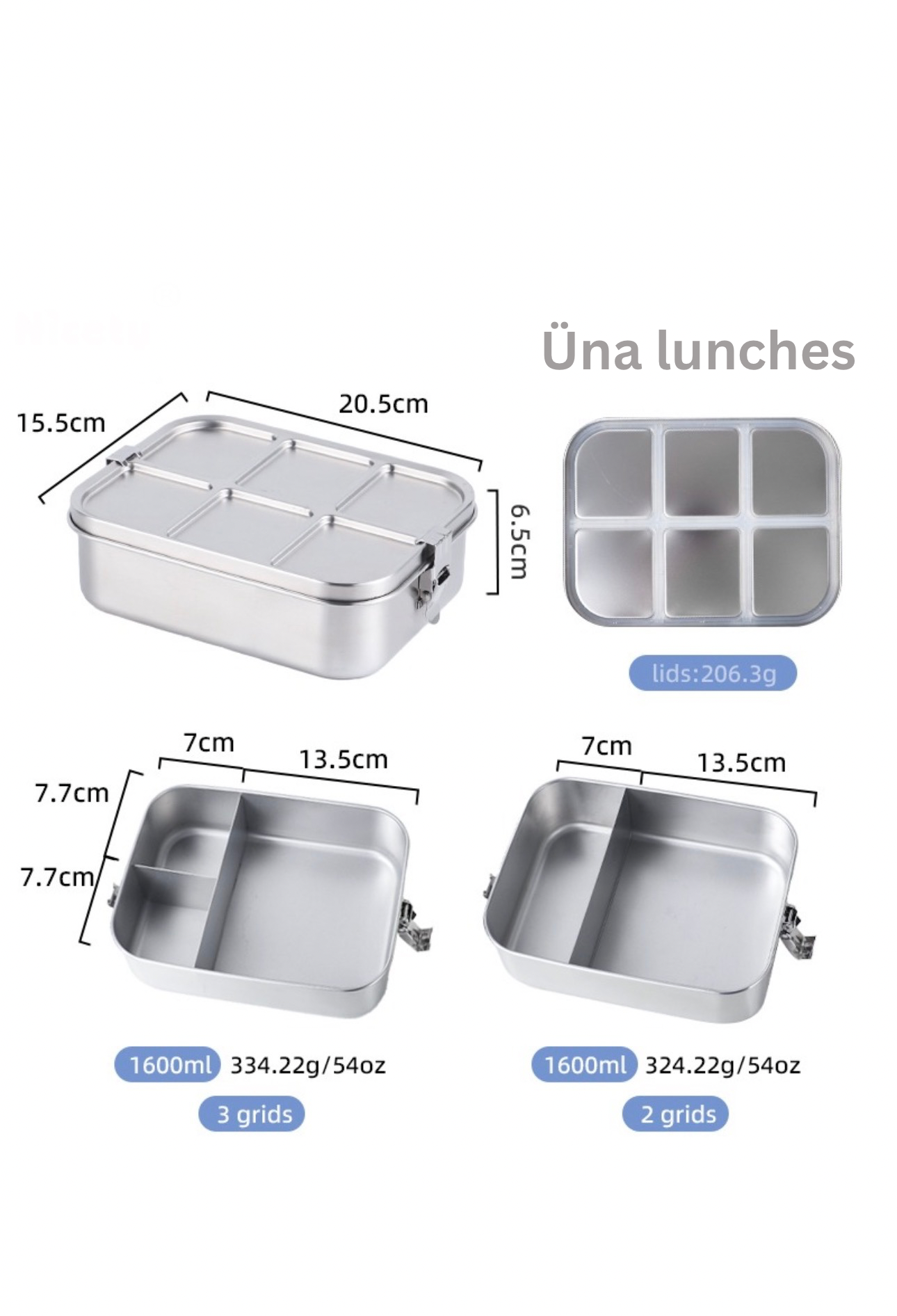 1600ml Bento Steel Lunch Boxes