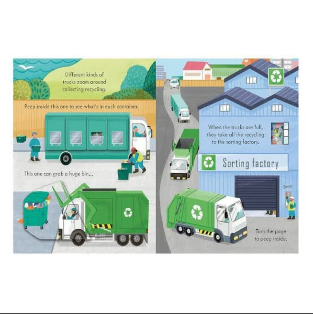 Usborne – Peep Inside How a Recycling Truck Works - Una Boxes